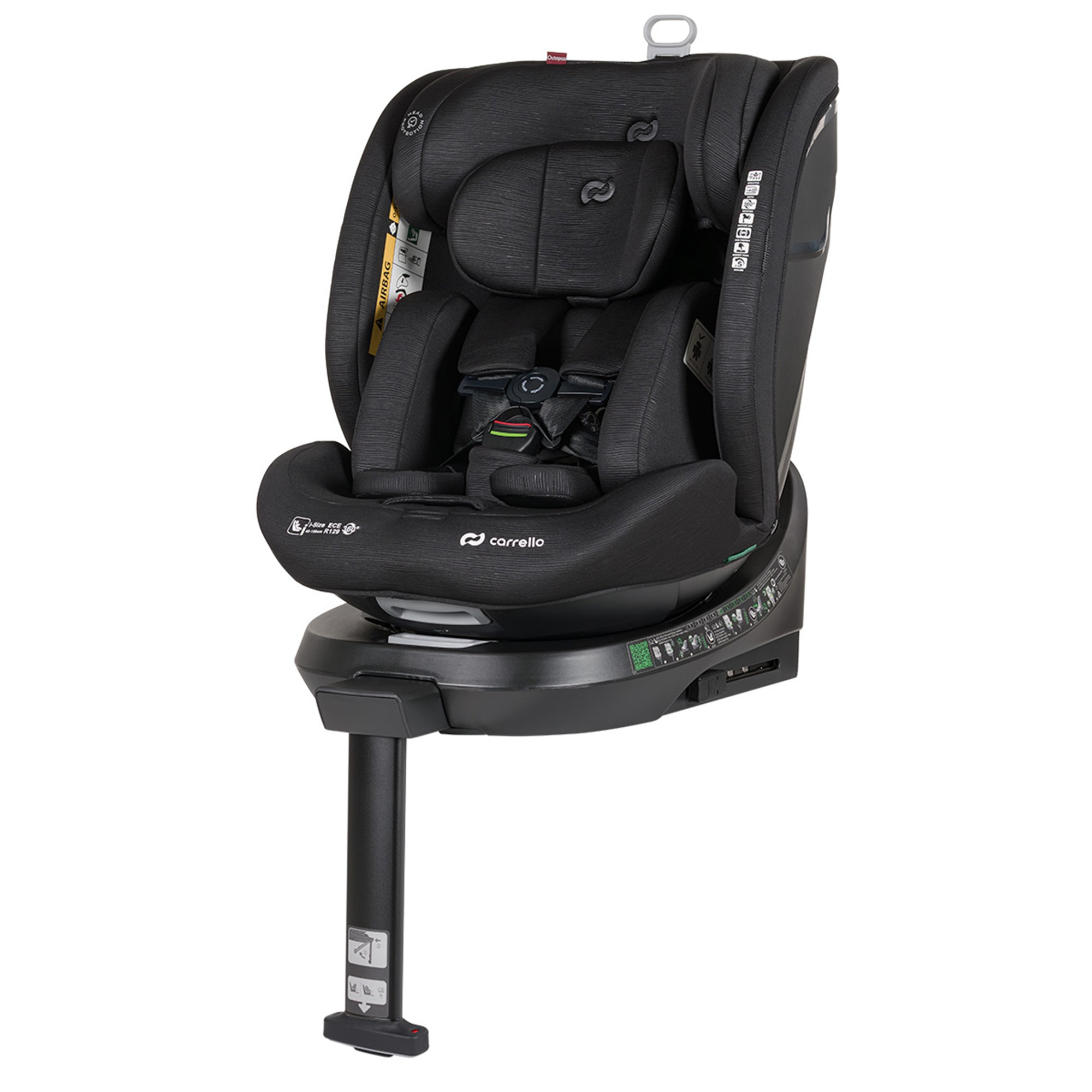 Автокрісло CARRELLO Octopus CRL-16002 Midnight Black i-Size 40-150см ISOFIX, поворот, опор.стійка