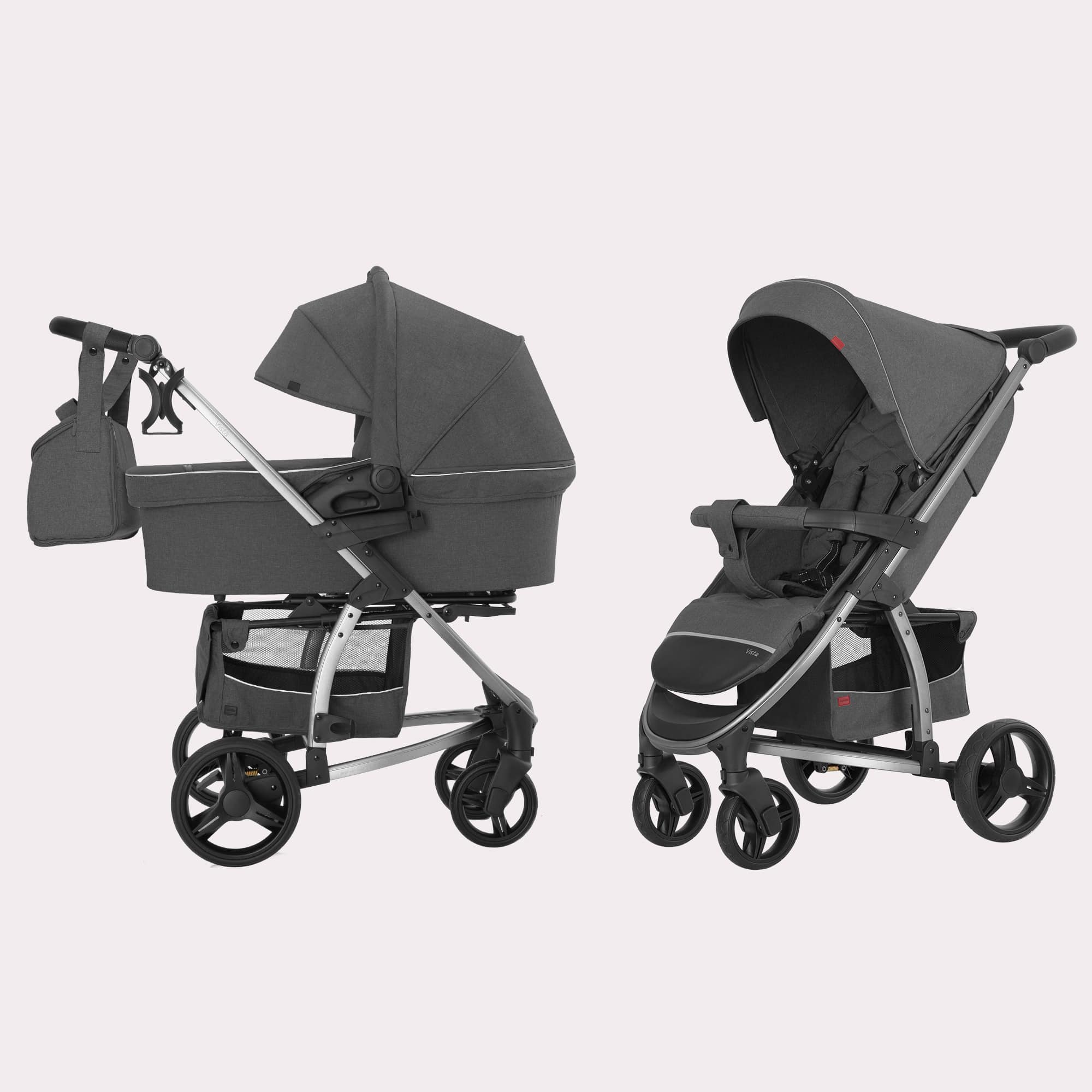 Коляска універсальна з народження 2в1 CARRELLO Vista CRL-6501 Steel Gray (Каррелло Віста)